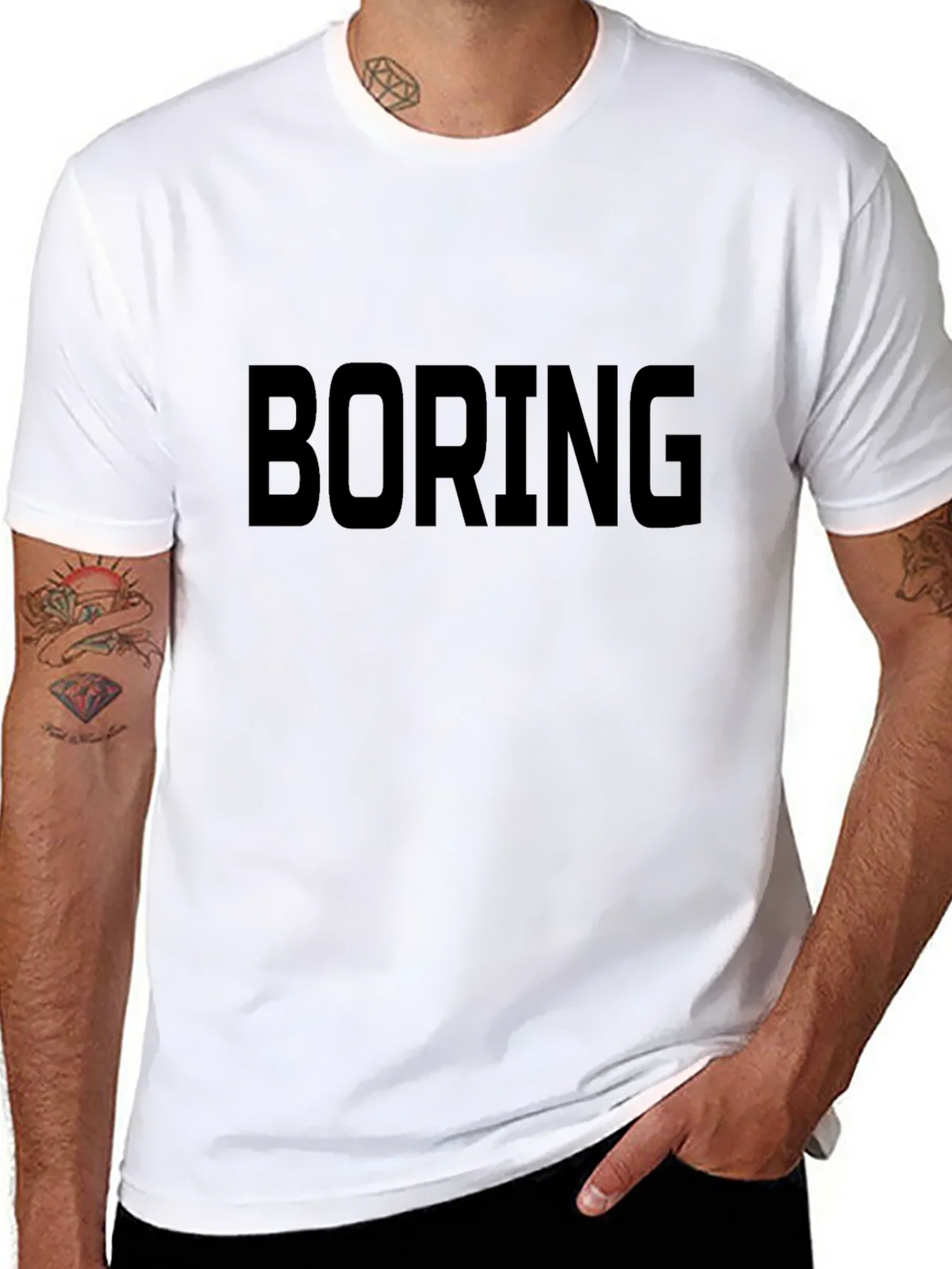 Boring Graphic Tee - Black Casual T-Shirt product image 7