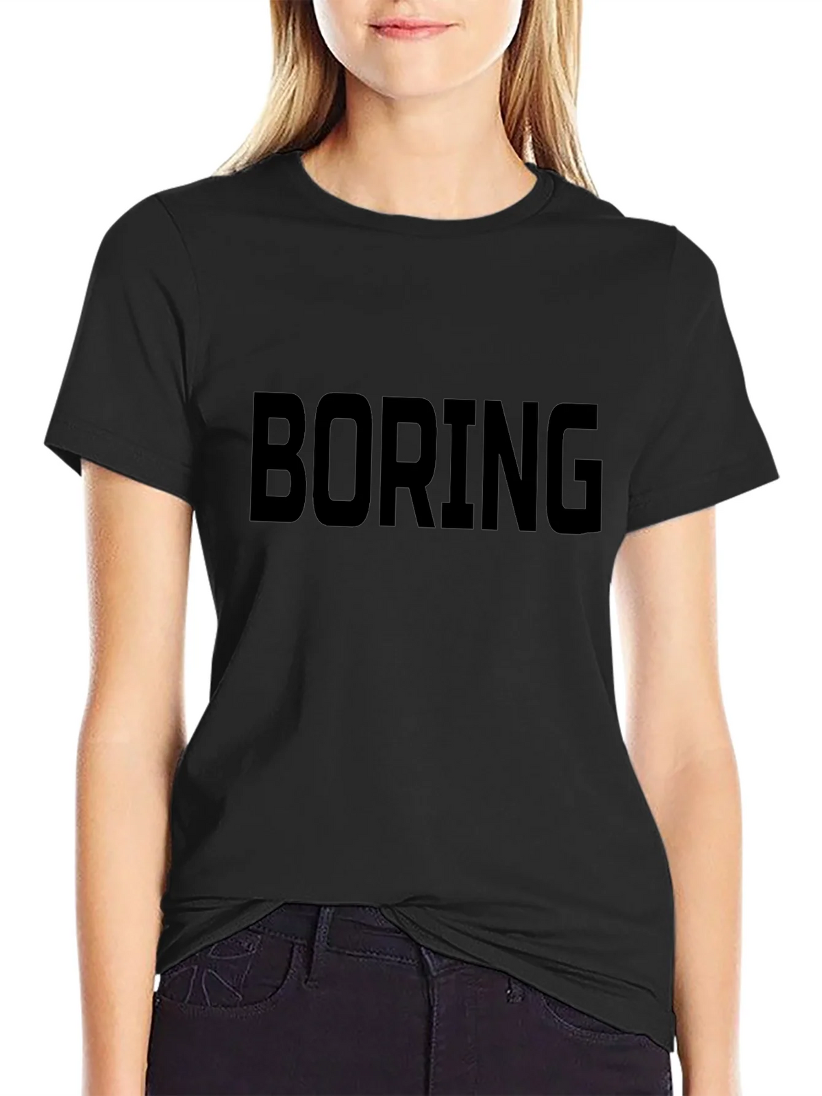 Boring Graphic Tee - Black Casual T-Shirt product image 2