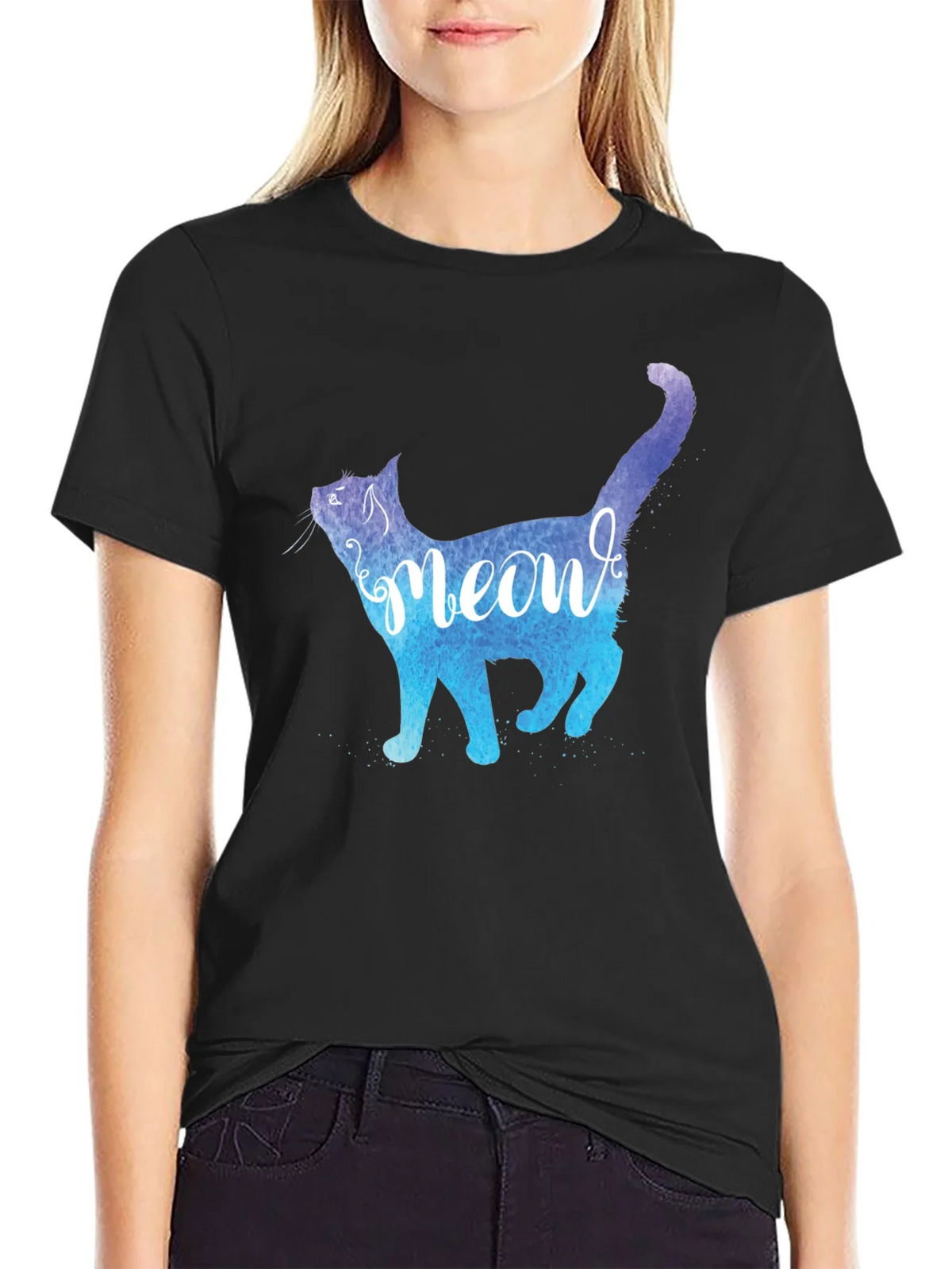Meow Cat Graphic Tee - Stylish Mens T-Shirt product image 2
