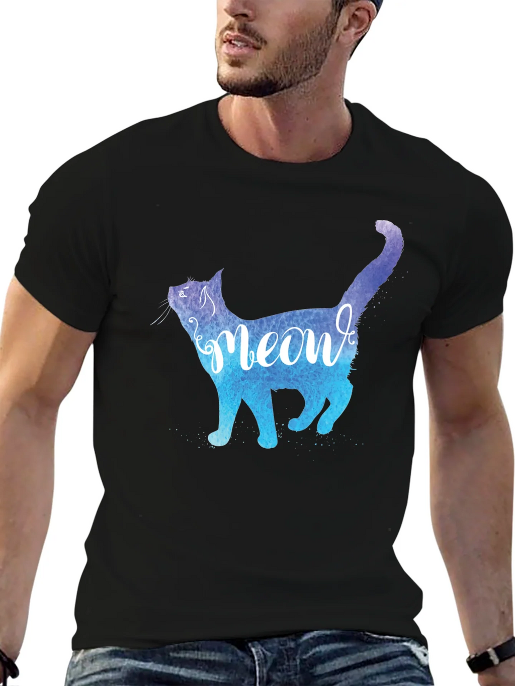 Meow Cat Graphic Tee - Stylish Mens T-Shirt product image 6
