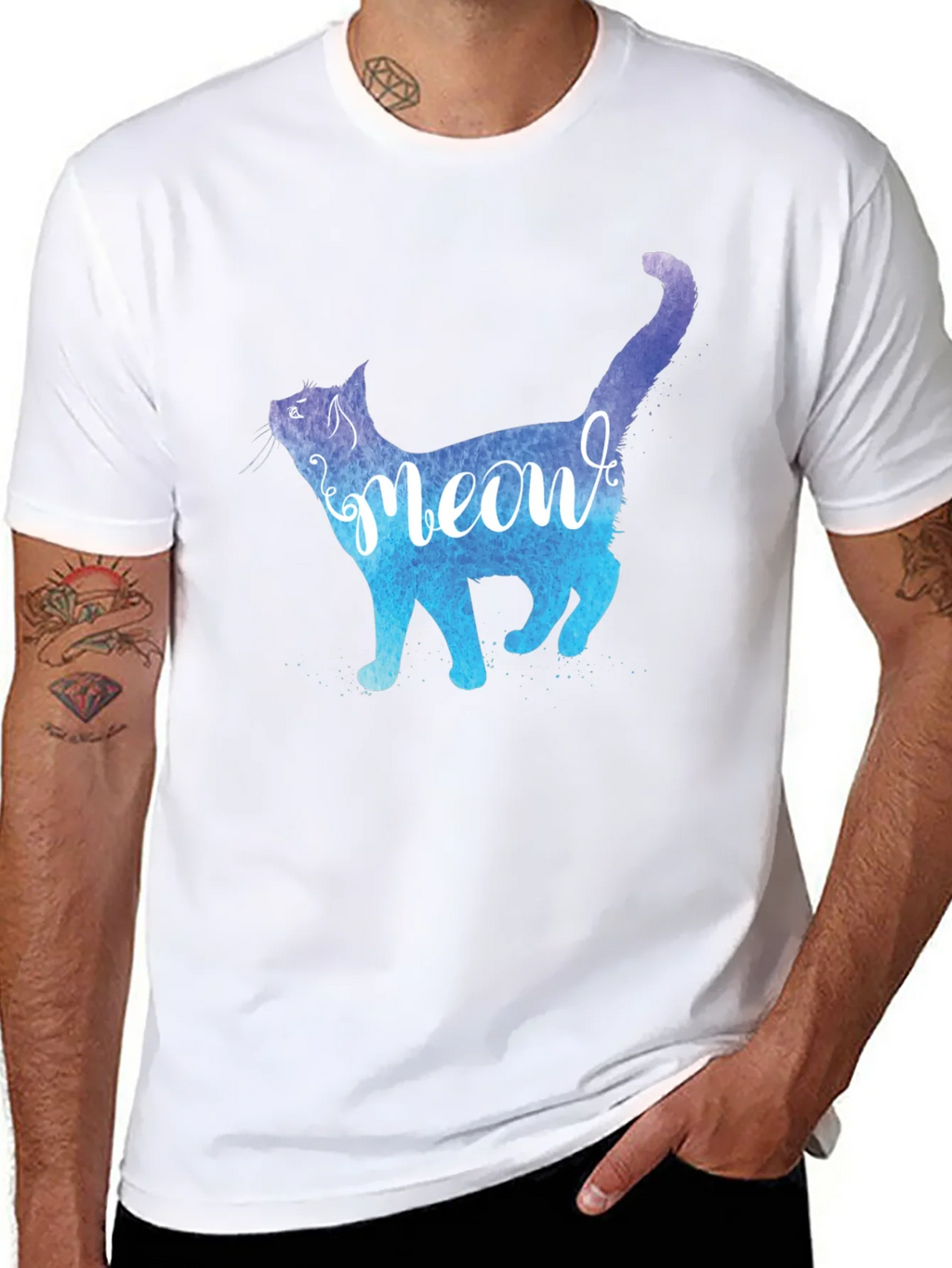 Meow Cat Graphic Tee - Stylish Mens T-Shirt product image 7