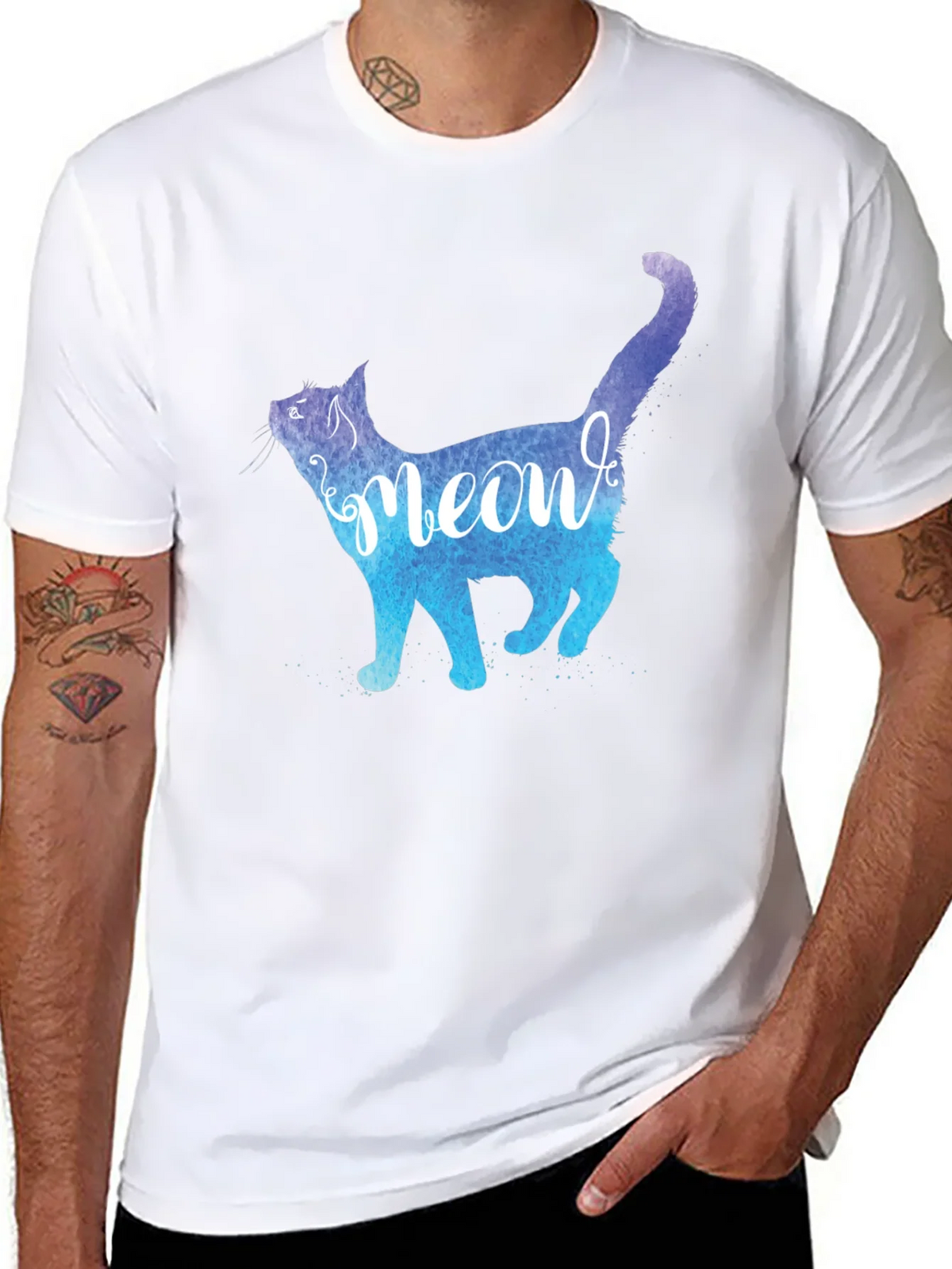 Meow Cat Graphic Tee - Stylish Mens T-Shirt product image 7