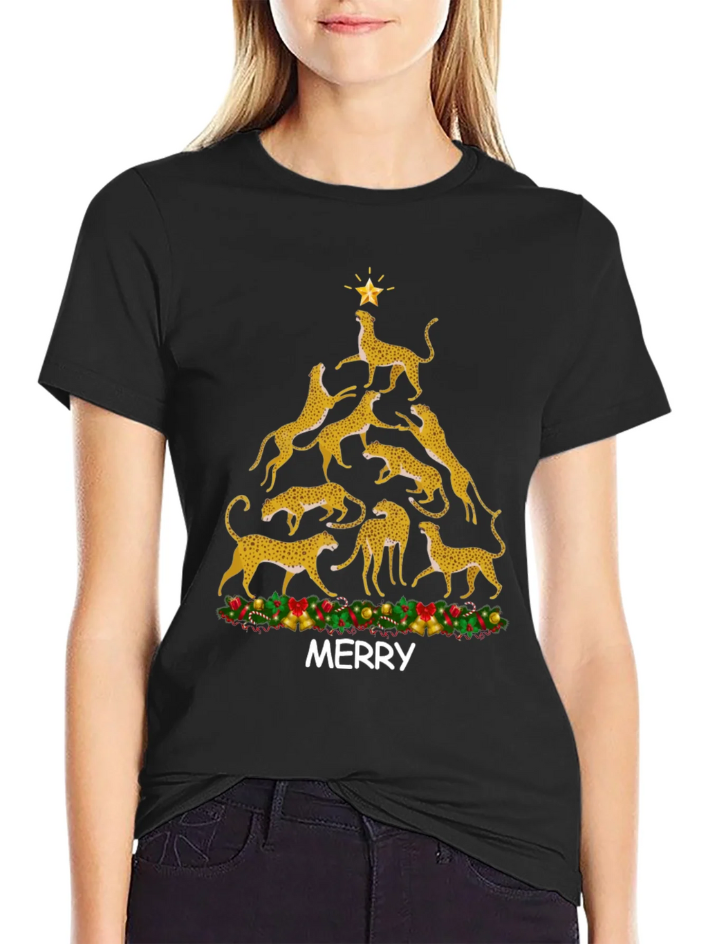 Cheetah Christmas Tree T-Shirt product image 2