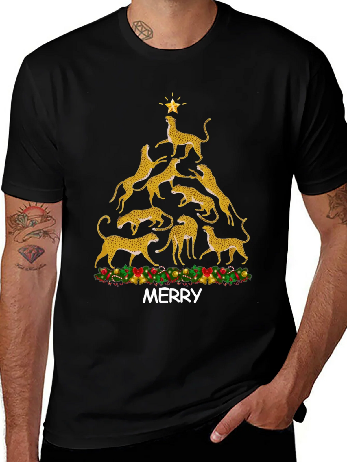 Cheetah Christmas Tree T-Shirt product image 1