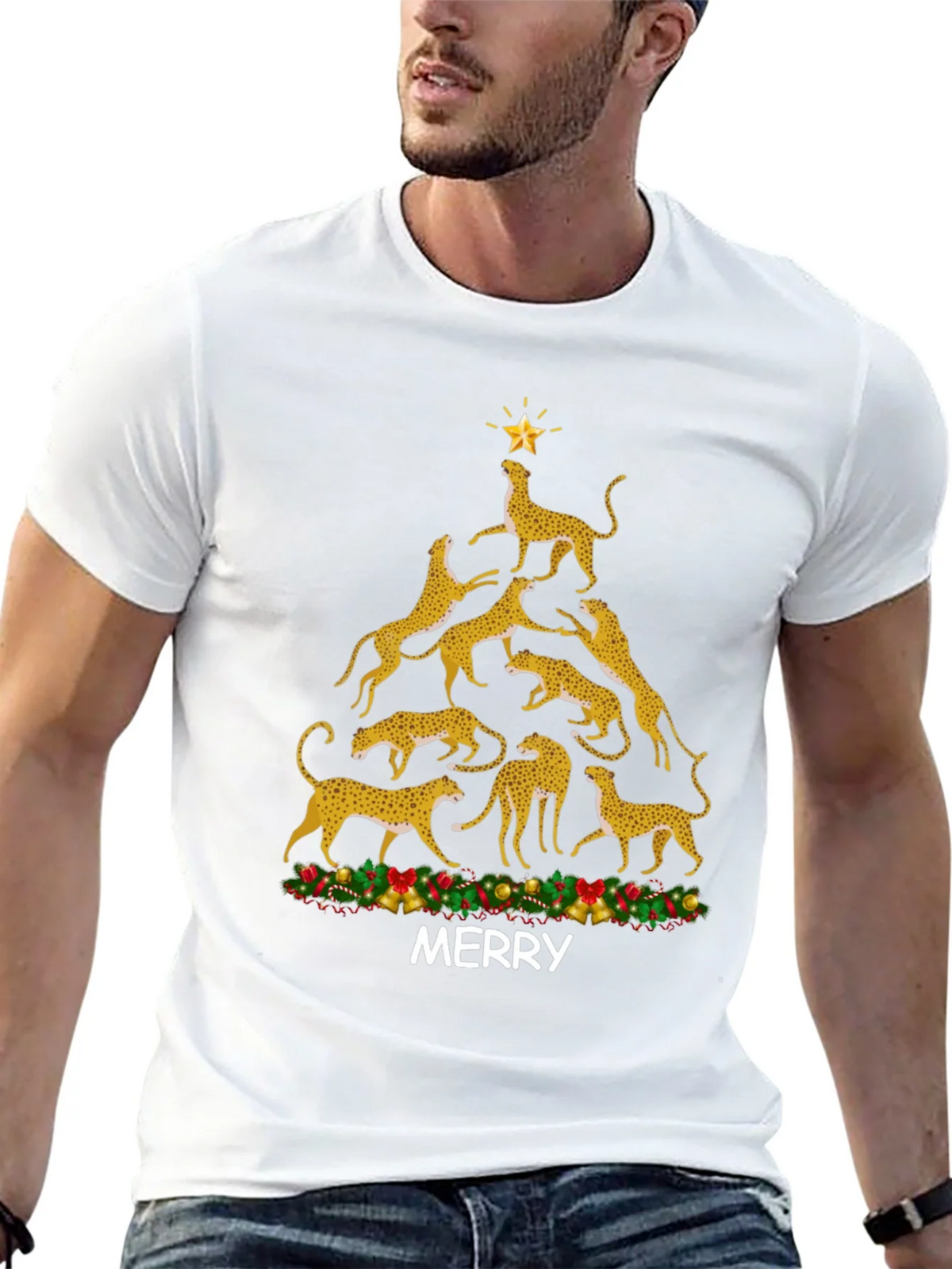 Cheetah Christmas Tree T-Shirt product image 12