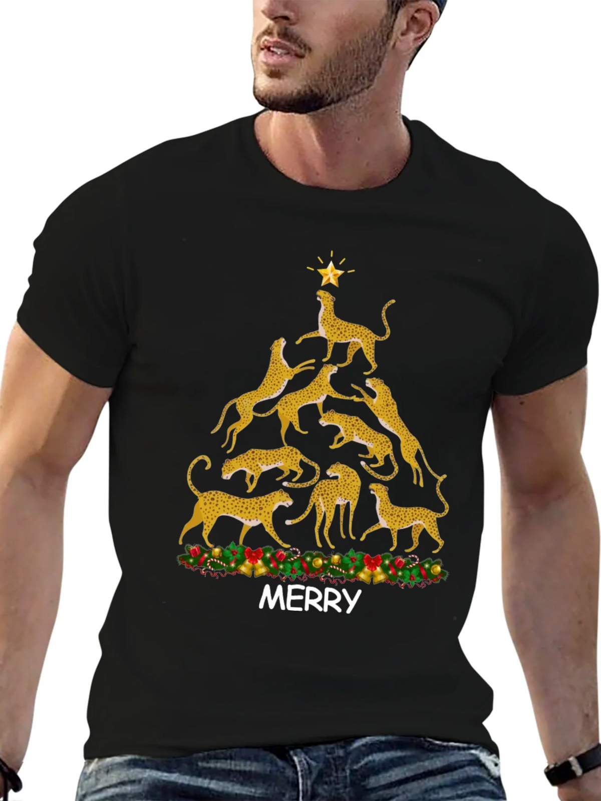 Cheetah Christmas Tree T-Shirt product image 6