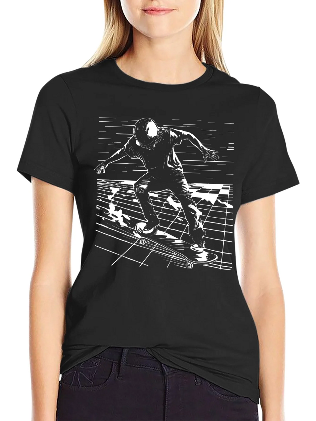 Skateboarding T-Shirt - Black Graphic Tee product image 2