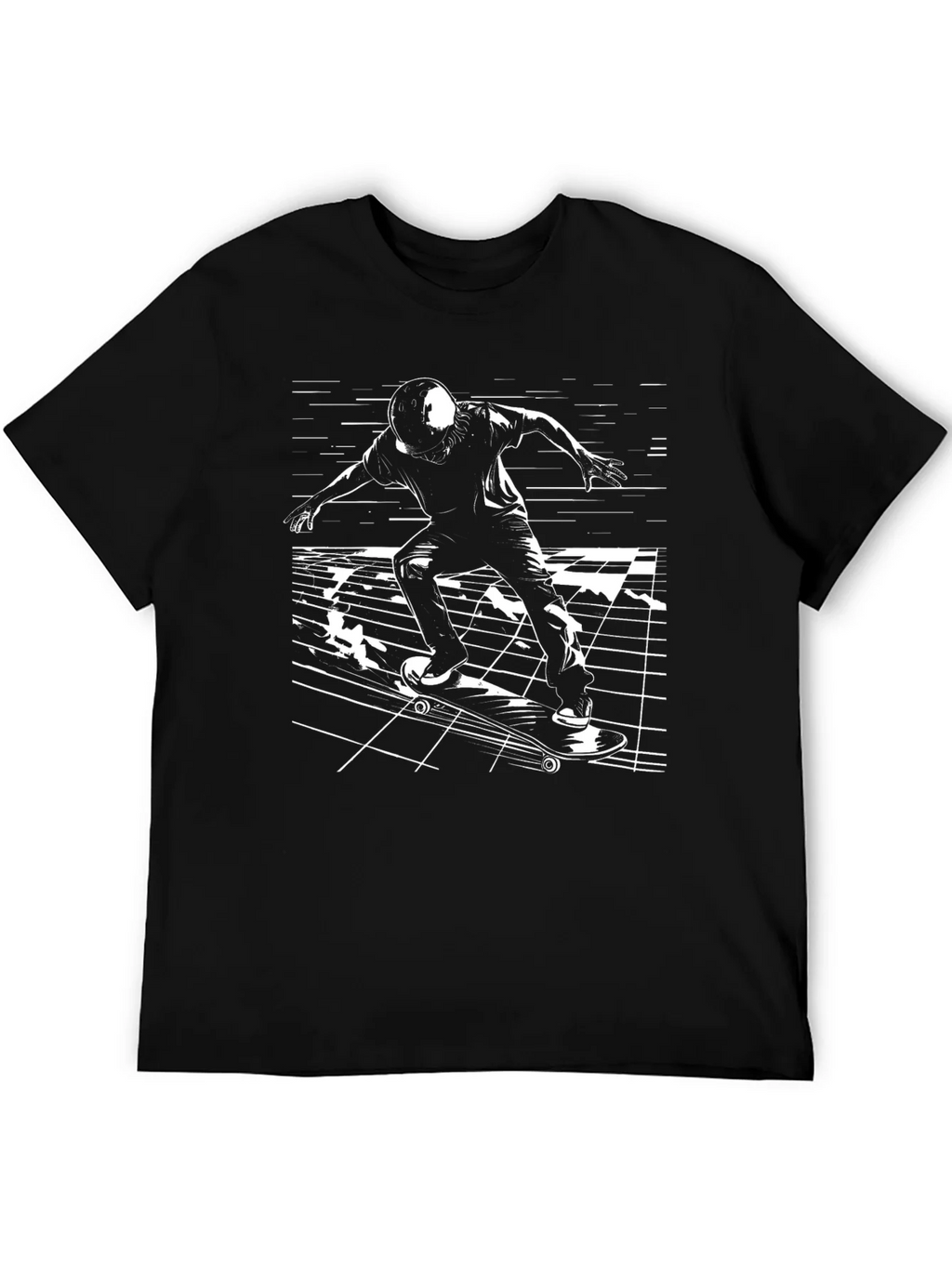 Skateboarding T-Shirt - Black Graphic Tee product image 5