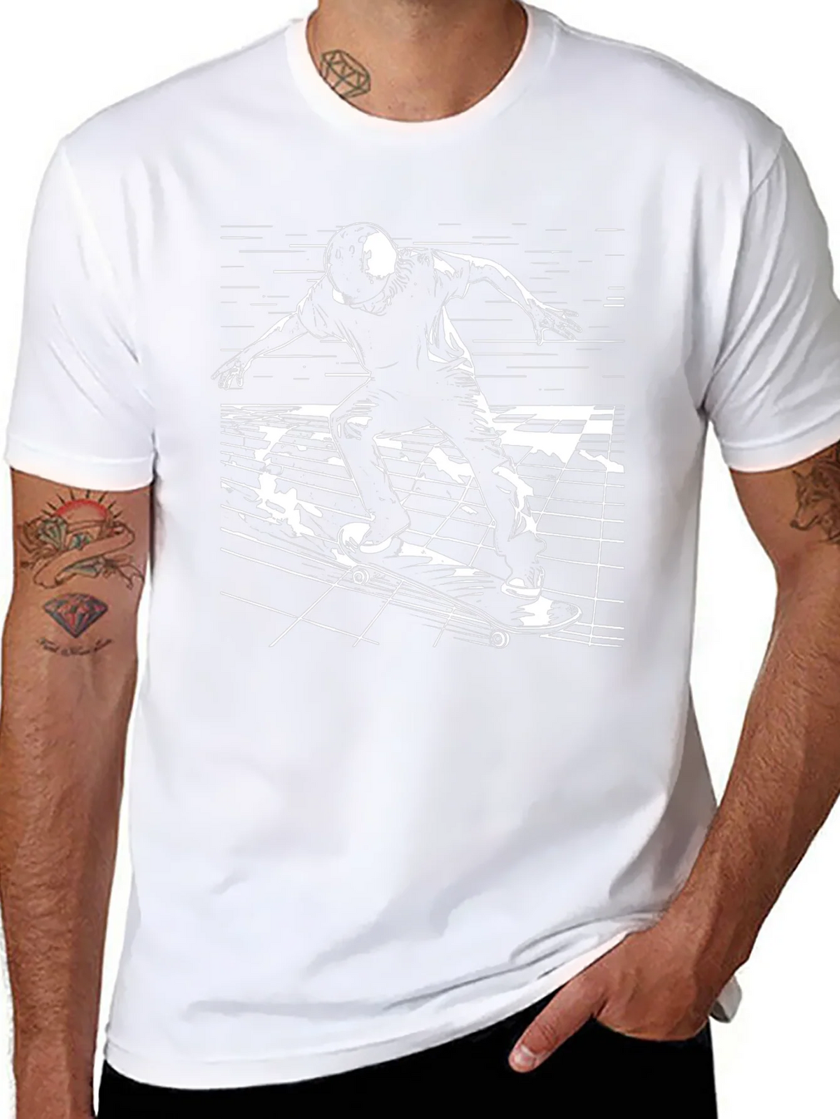 Skateboarding T-Shirt - Black Graphic Tee product image 7