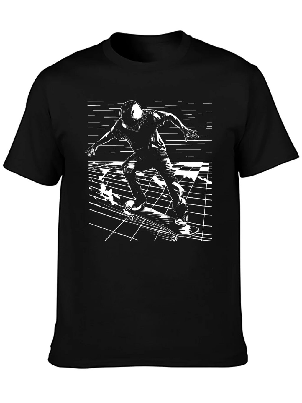 Skateboarding T-Shirt - Black Graphic Tee product image 3