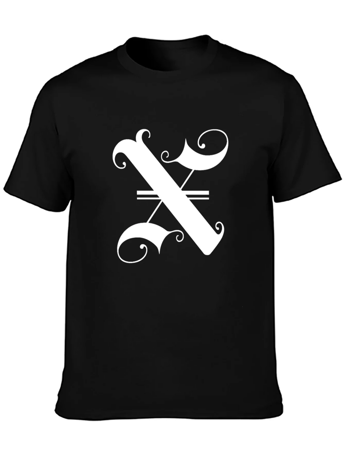 Stylish Black T-Shirt with Ornate Letter Graphic product image 3