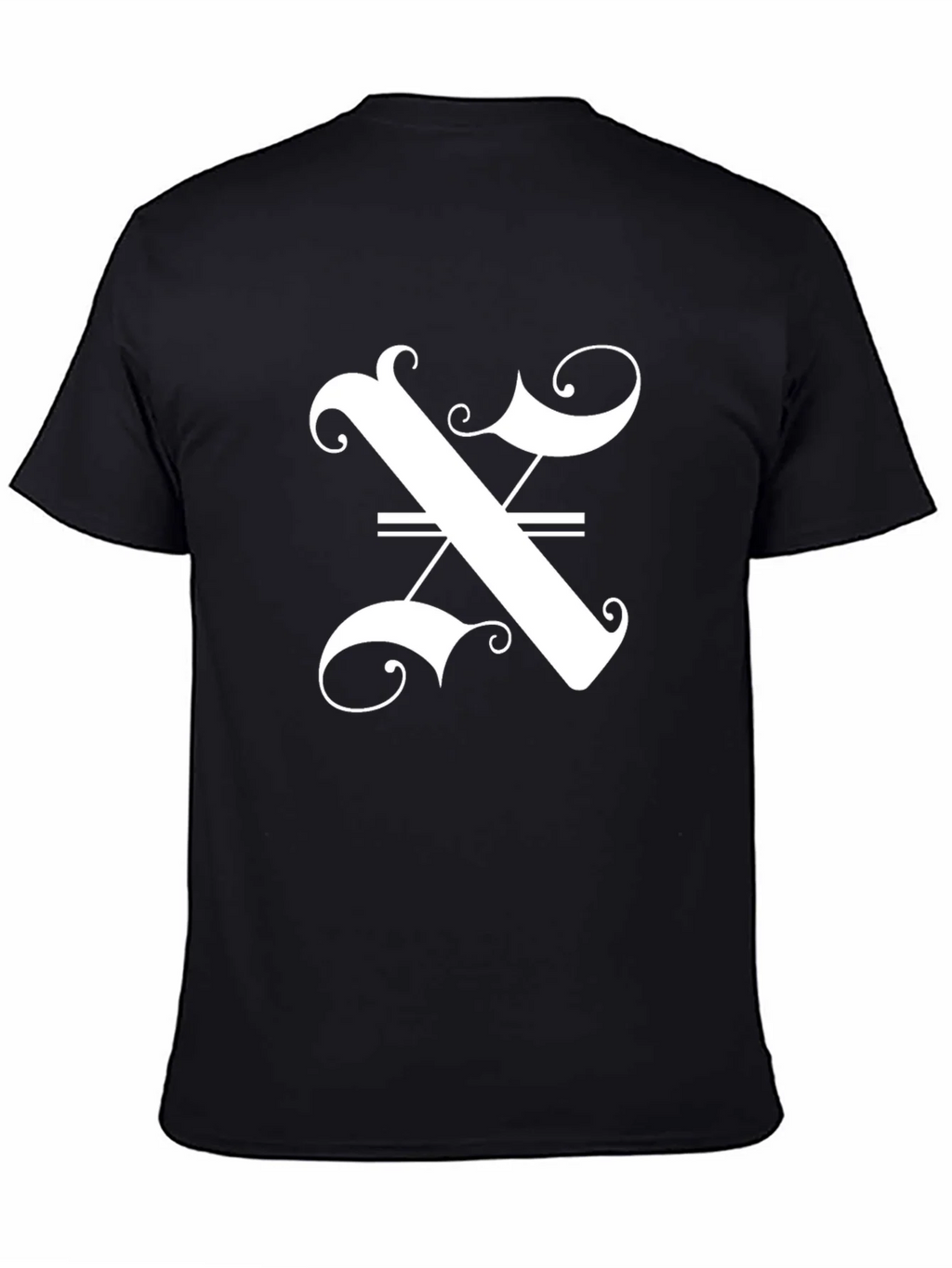 Stylish Black T-Shirt with Ornate Letter Graphic product image 4