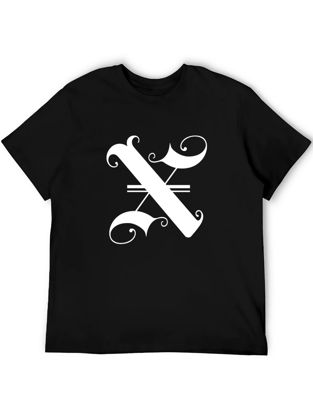 Stylish Black T-Shirt with Ornate Letter Graphic product image 5