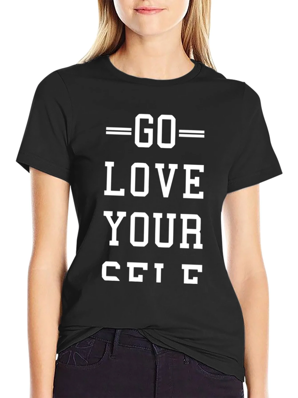 Go Love Yourself Black Graphic Tee product image 2