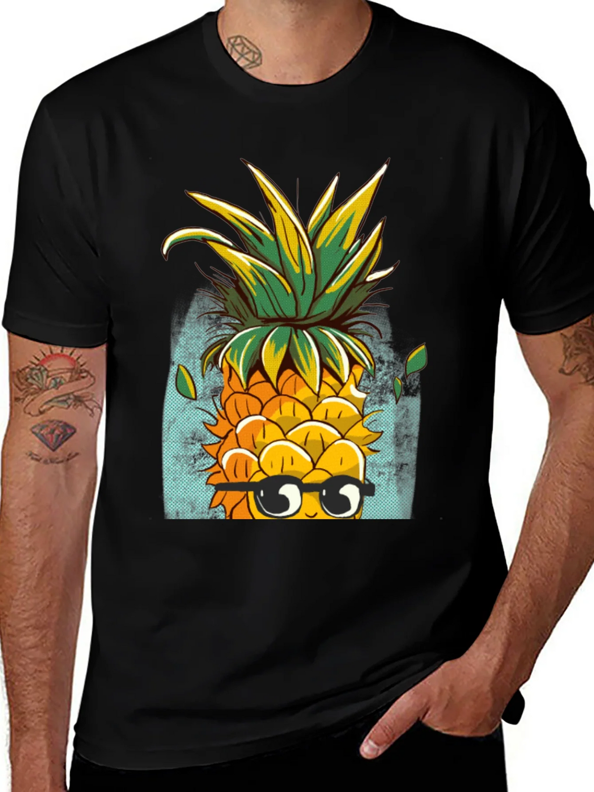 Cool Pineapple Graphic Tee - Quirky Black T-Shirt product image 1