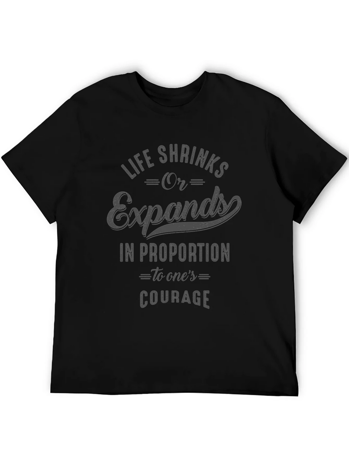 Courage Quote T-Shirt - Life Shrinks or Expands product image 5