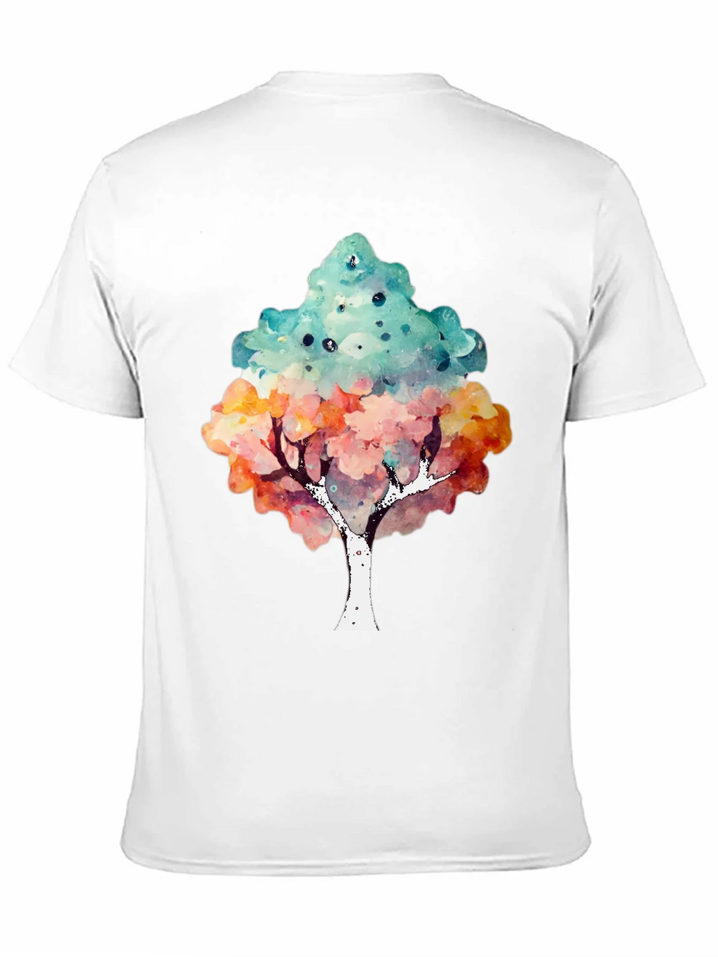 Watercolor Tree Print Black T-Shirt product image 10