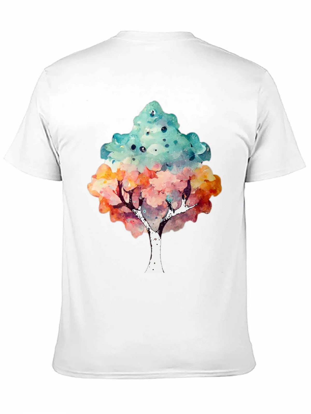 Watercolor Tree Print Black T-Shirt product image 10