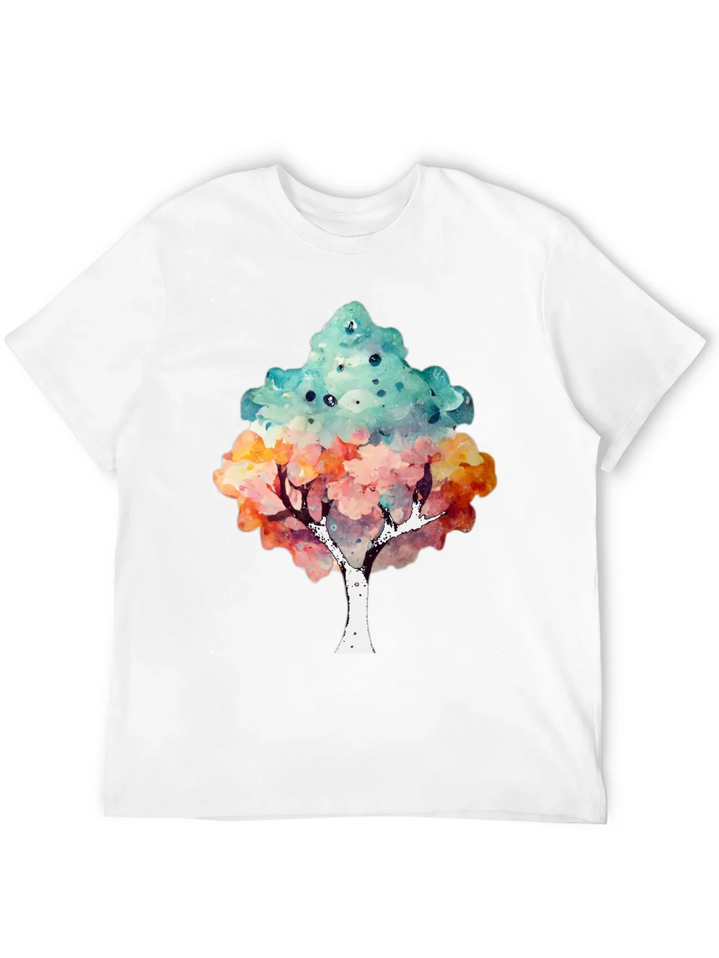 Watercolor Tree Print Black T-Shirt product image 11