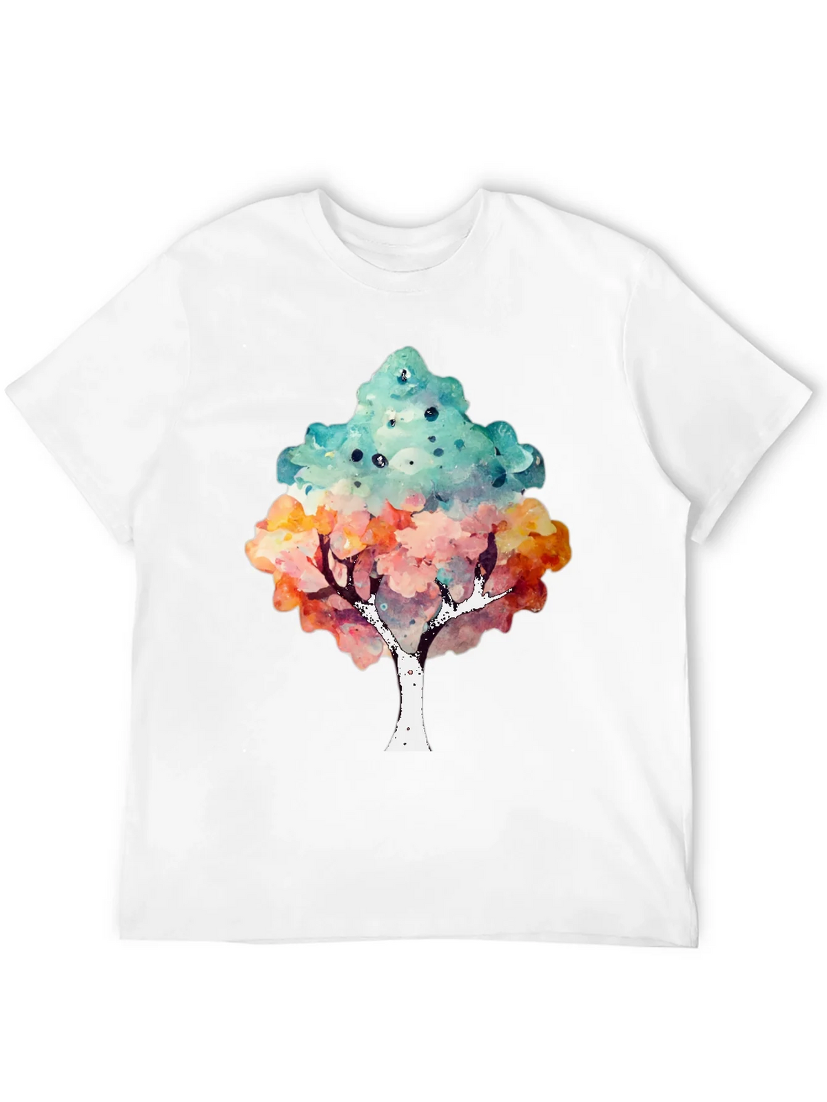 Watercolor Tree Print Black T-Shirt product image 11