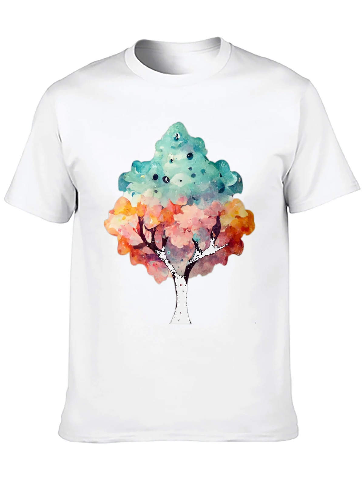 Watercolor Tree Print Black T-Shirt product image 9