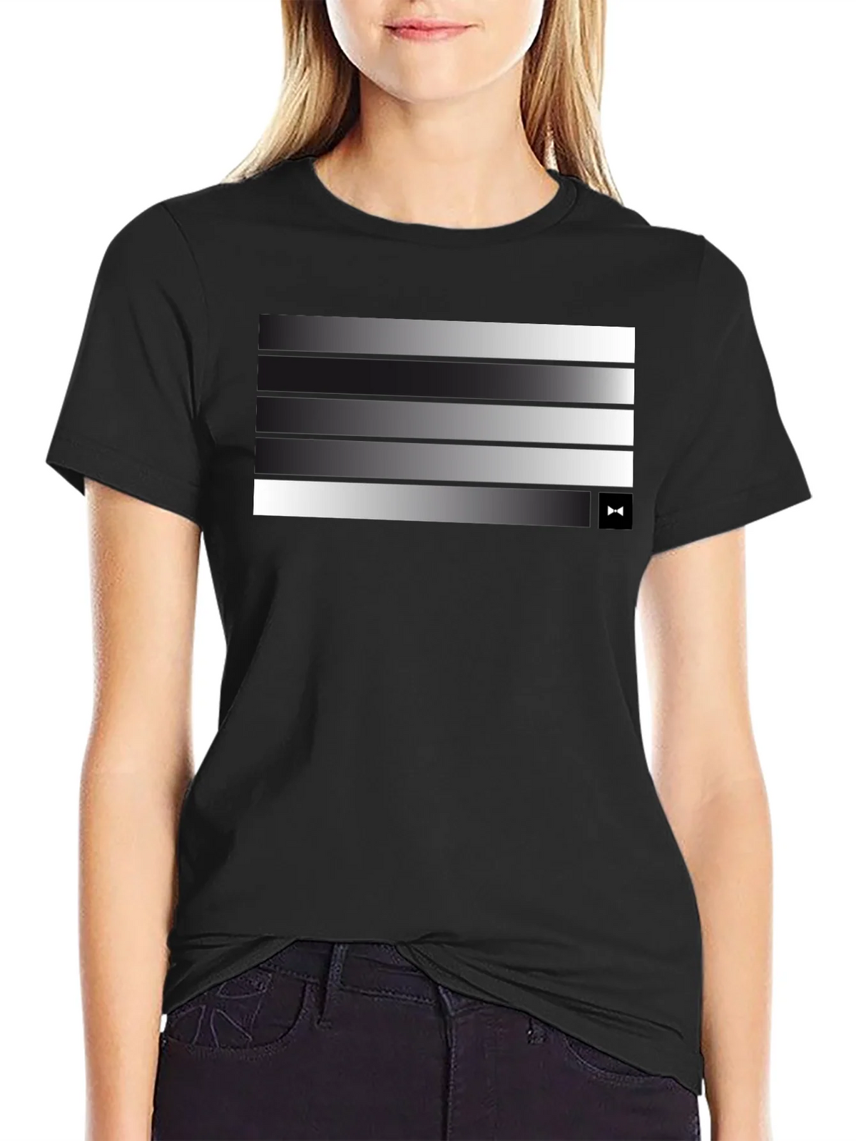Modern Gradient Stripe Tee - Stylish Mens Black T-Shirt product image 2