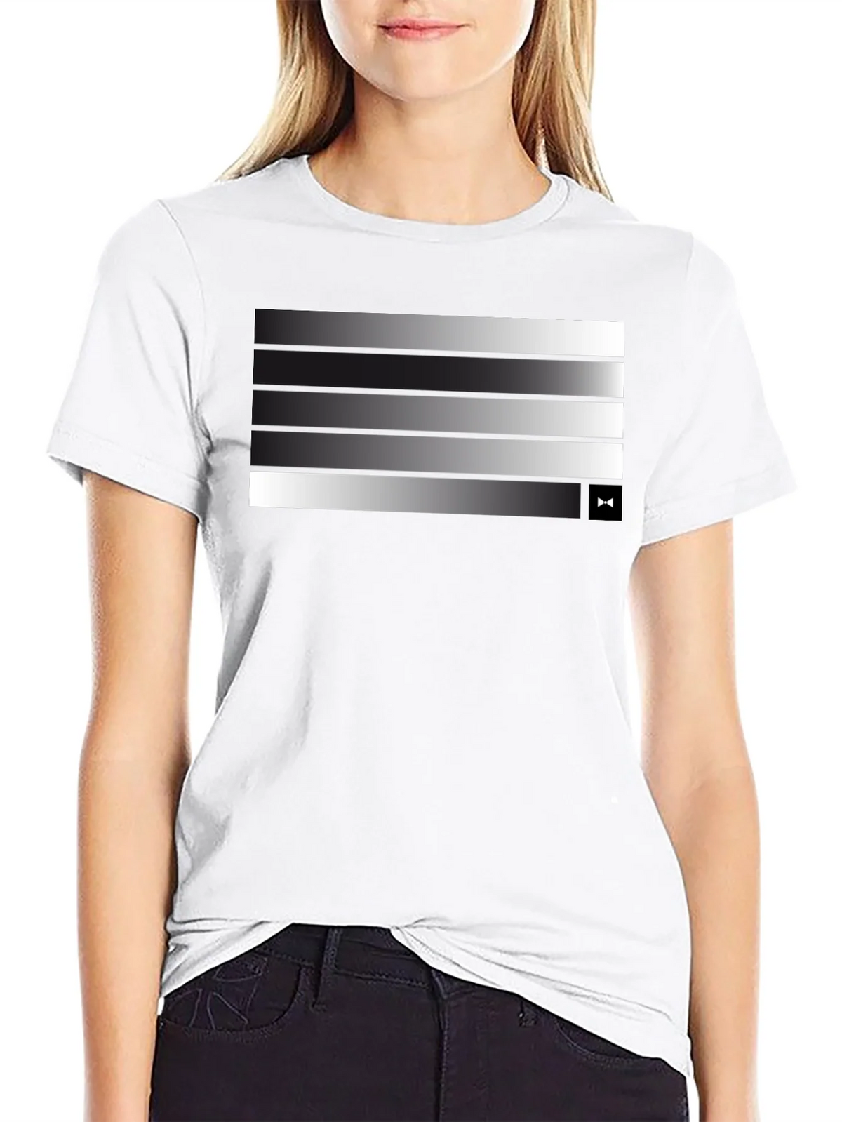 Modern Gradient Stripe Tee - Stylish Mens Black T-Shirt product image 8