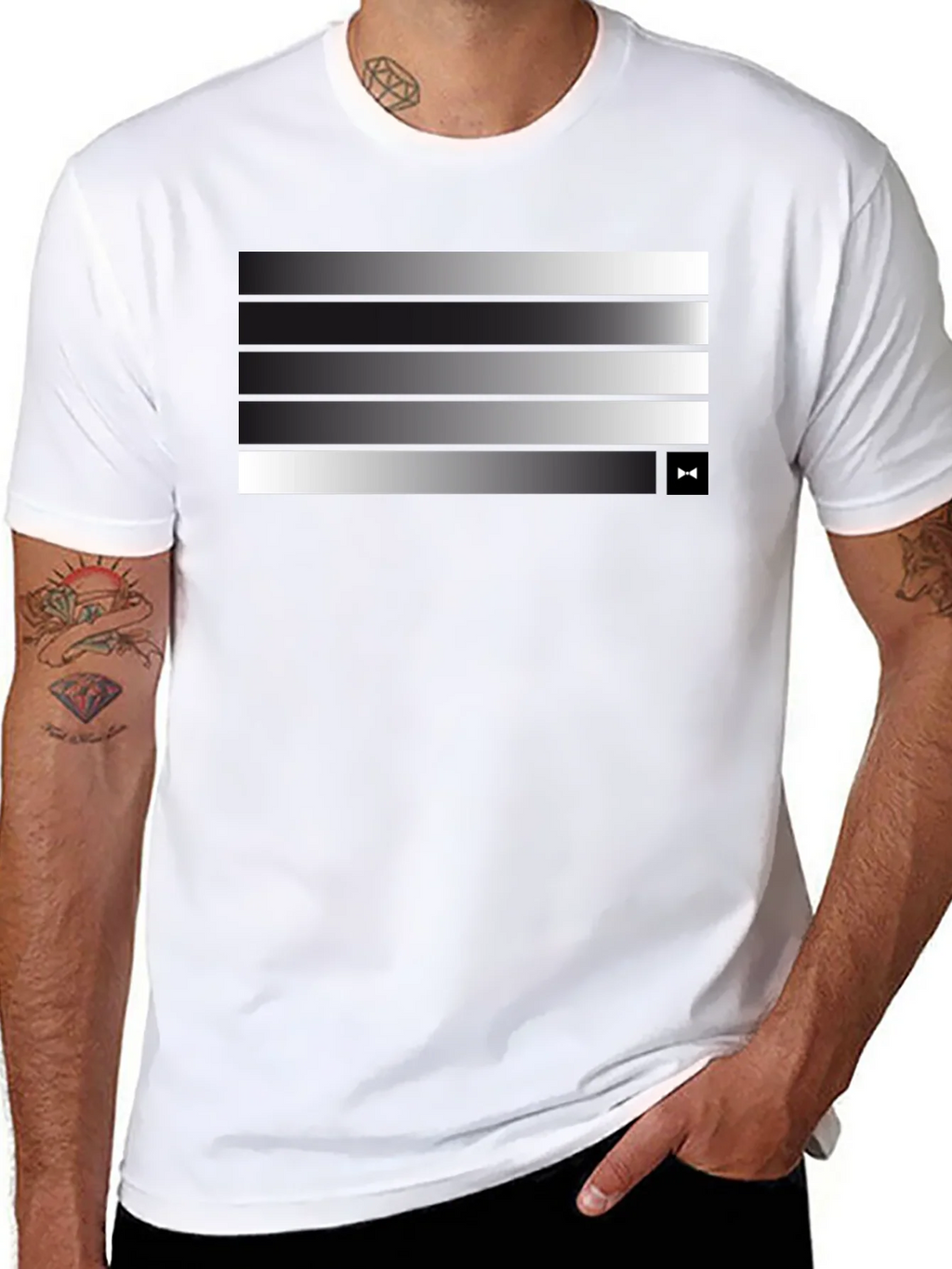 Modern Gradient Stripe Tee - Stylish Mens Black T-Shirt product image 7