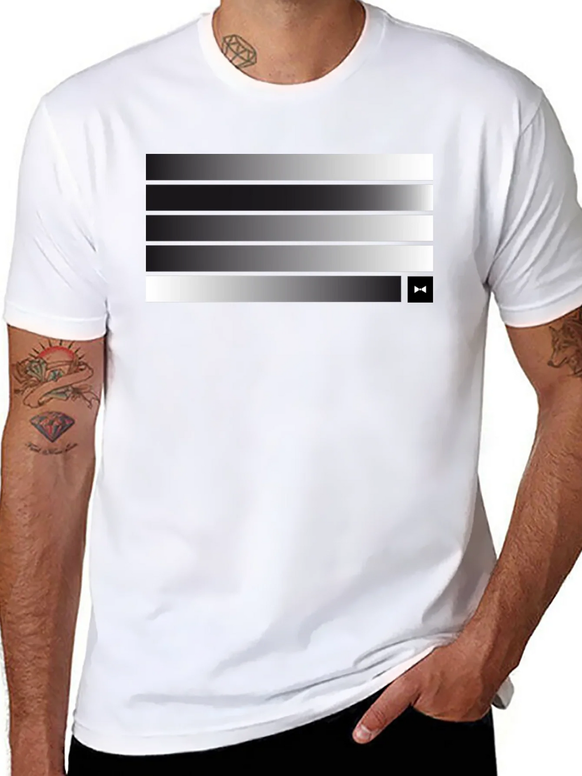 Modern Gradient Stripe Tee - Stylish Mens Black T-Shirt product image 7