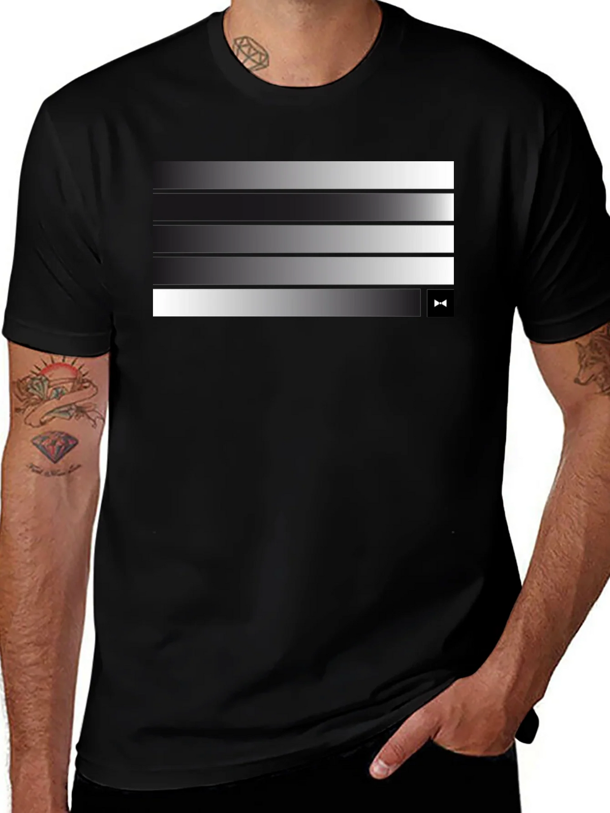 Modern Gradient Stripe Tee - Stylish Mens Black T-Shirt product image 1