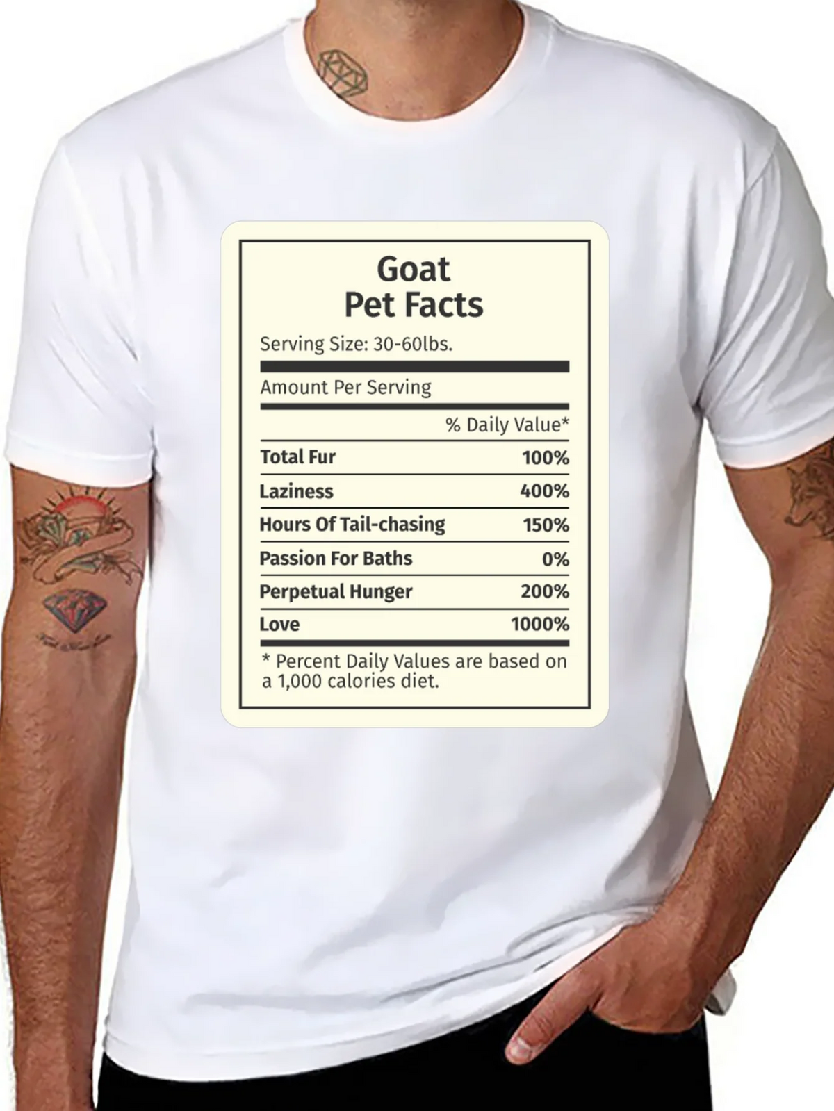 Goat Pet Facts Black T-Shirt Novelty product image 7