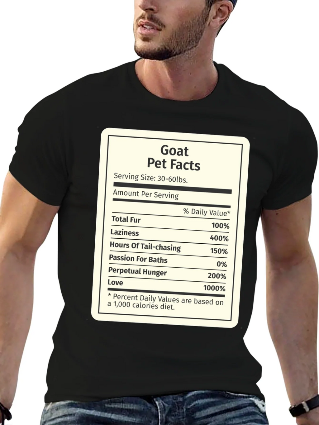 Goat Pet Facts Black T-Shirt Novelty product image 6