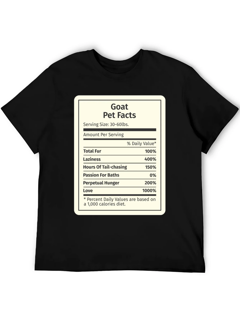 Goat Pet Facts Black T-Shirt Novelty product image 5