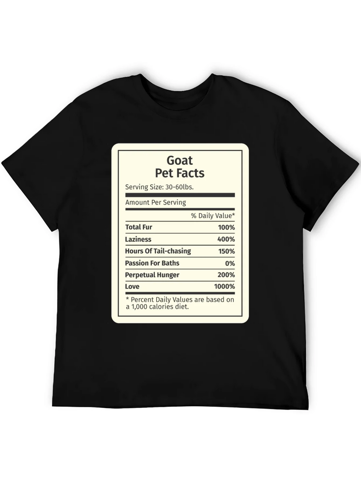 Goat Pet Facts Black T-Shirt Novelty product image 5