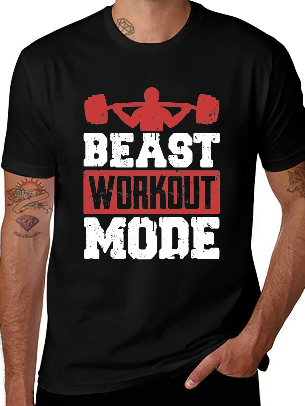 Beast Workout Mode Graphic Tee - Gym Motivation product image 1