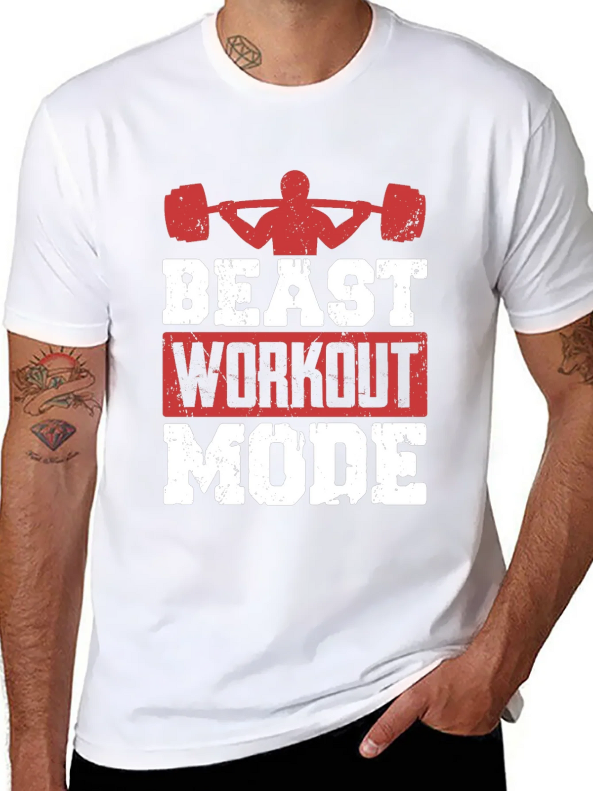 Beast Workout Mode Graphic Tee - Gym Motivation product image 7