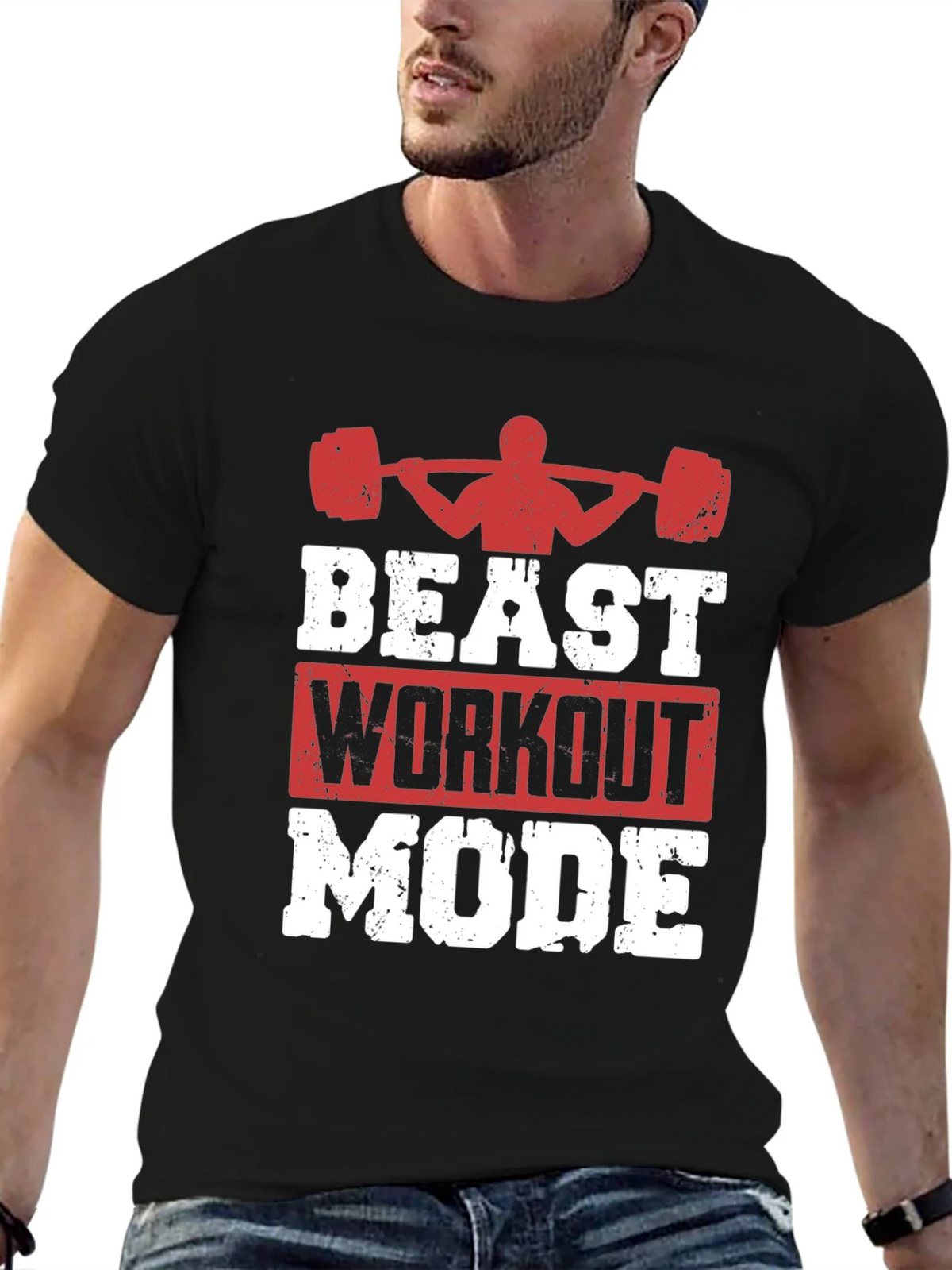 Beast Workout Mode Graphic Tee - Gym Motivation product image 6