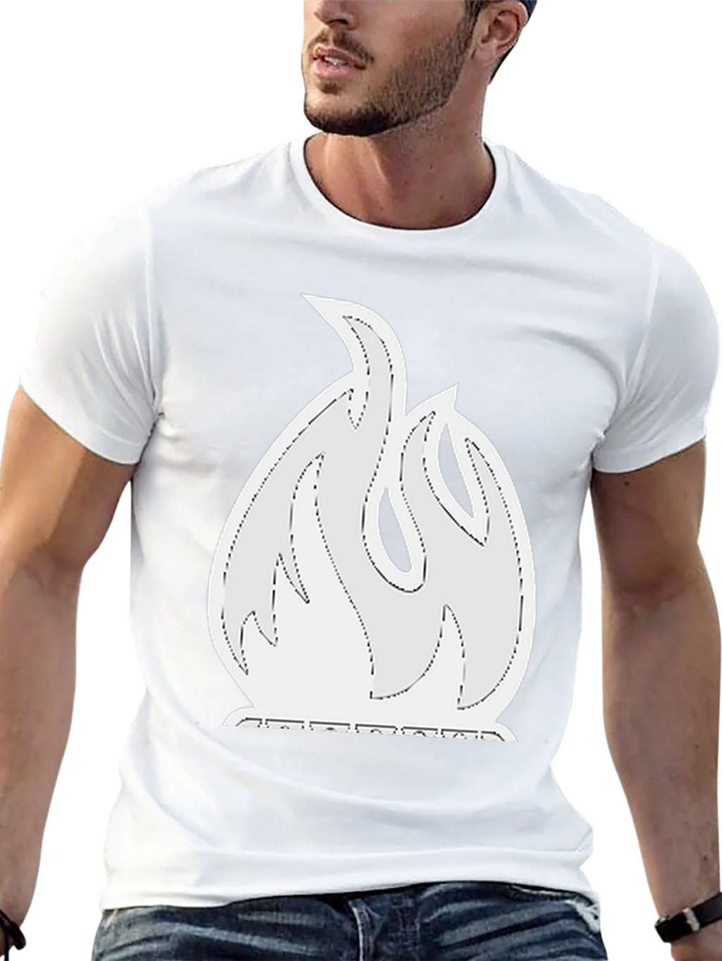 Flame Graphic Tee - Black Cotton Blend Shirt product image 12