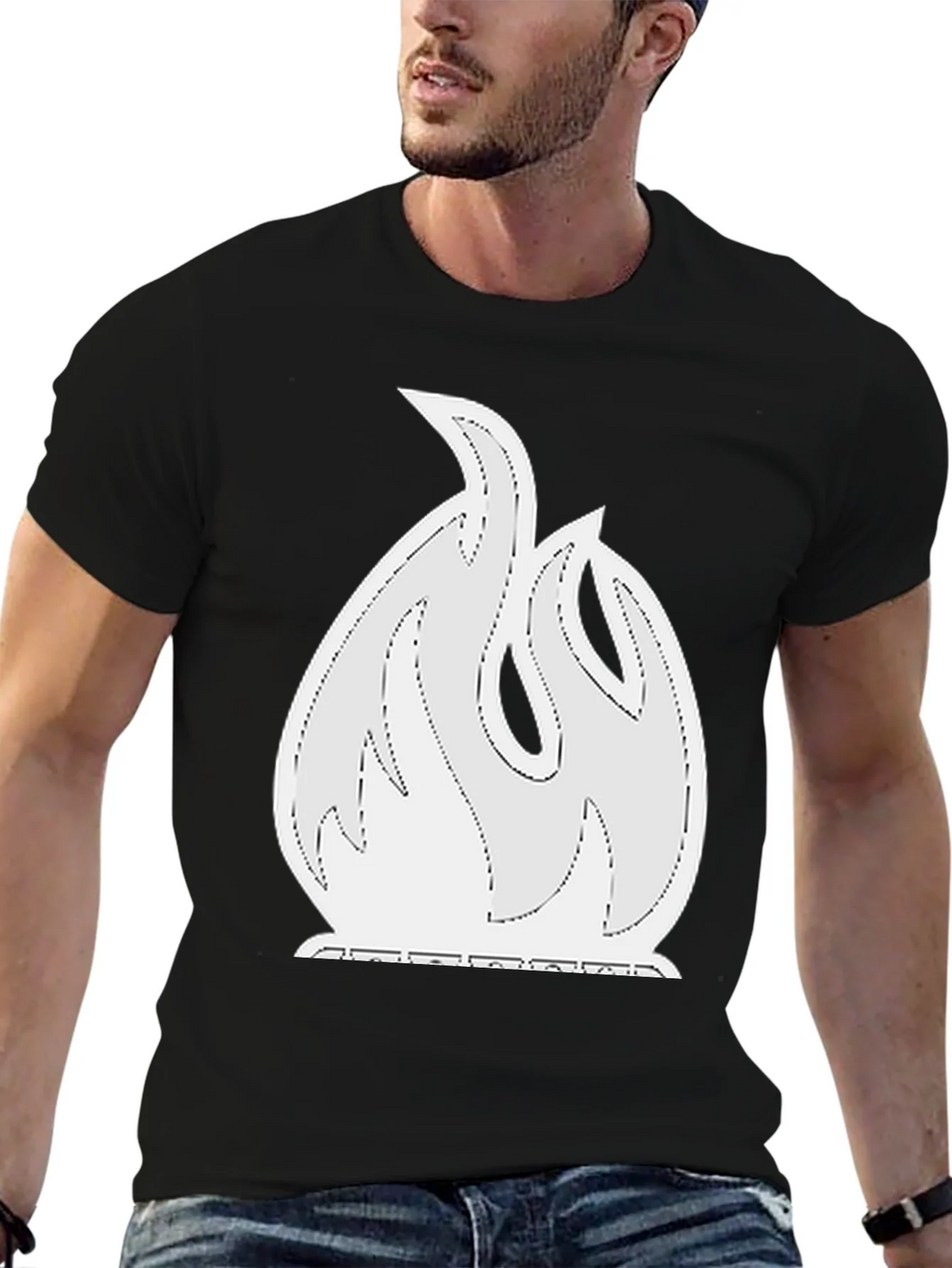 Flame Graphic Tee - Black Cotton Blend Shirt product image 6