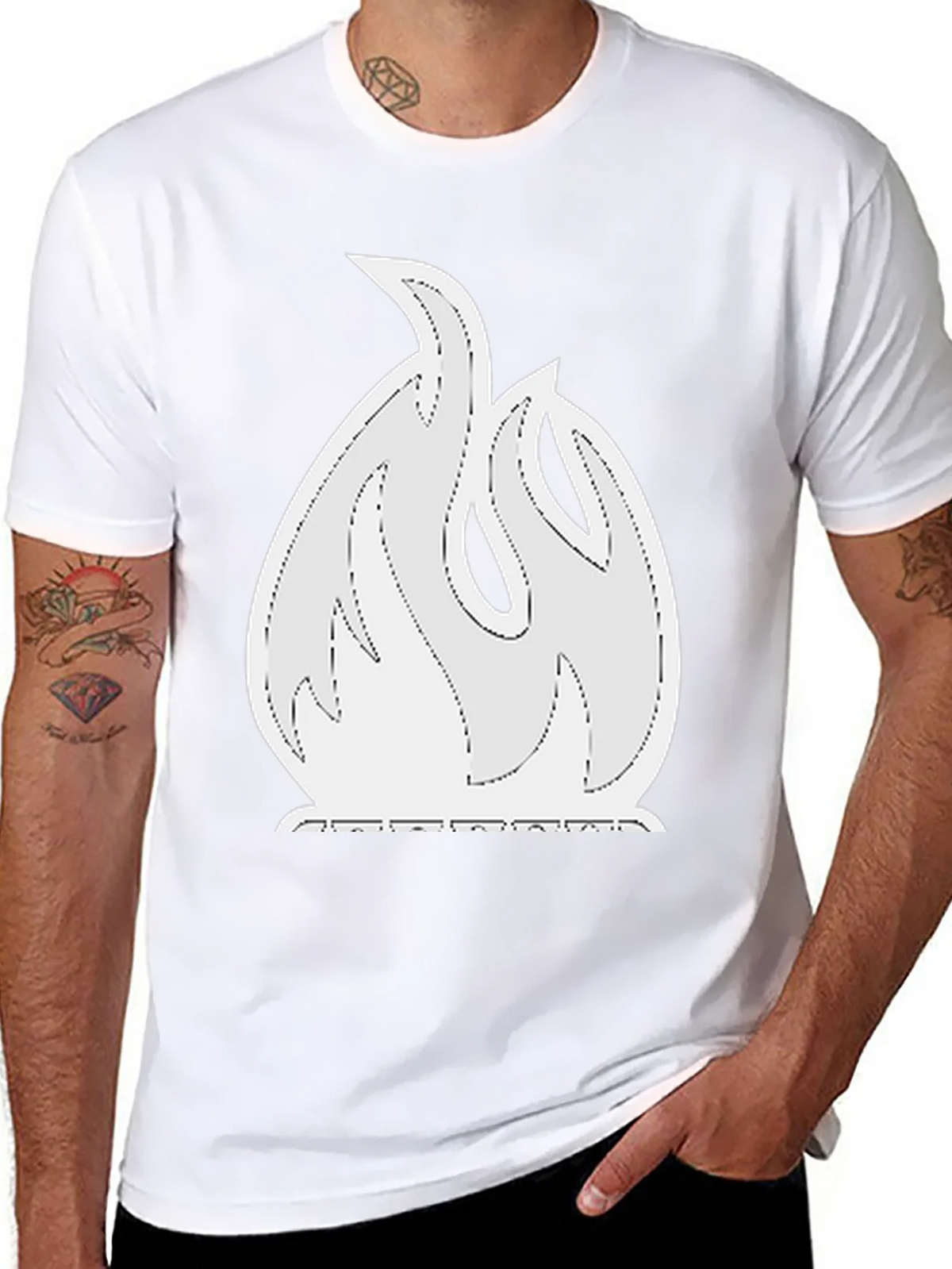 Flame Graphic Tee - Black Cotton Blend Shirt product image 7