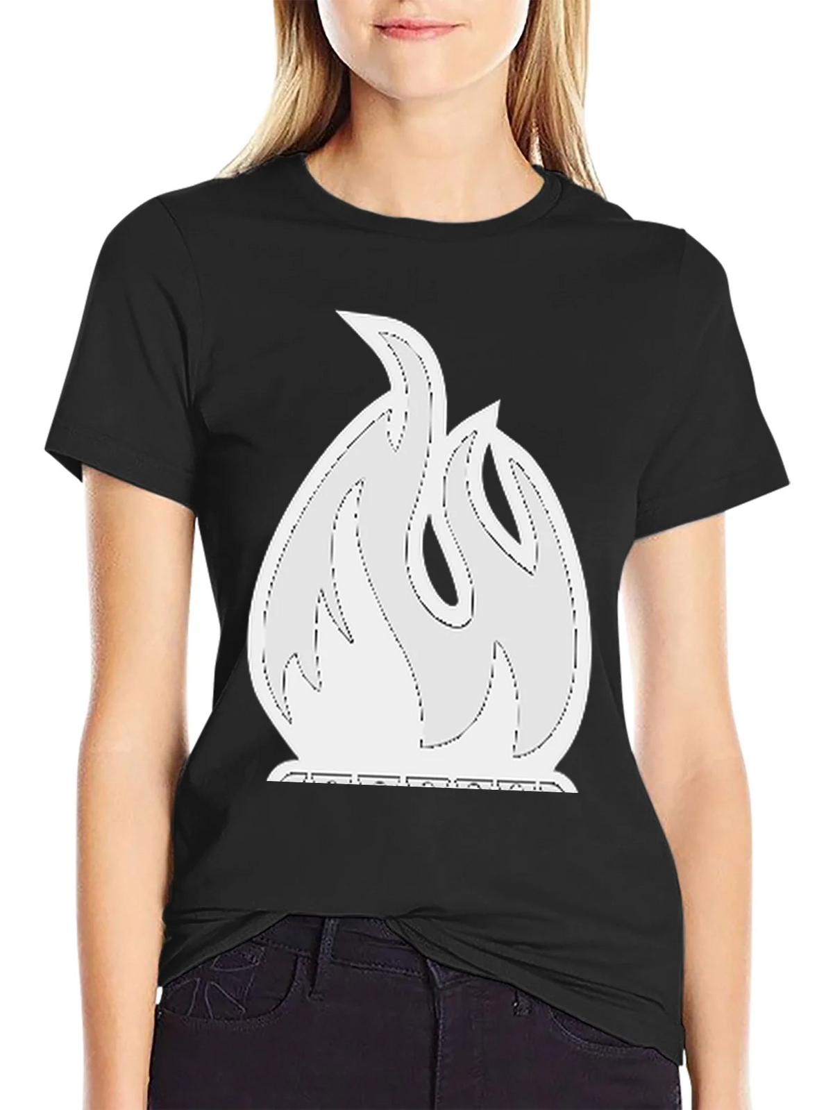 Flame Graphic Tee - Black Cotton Blend Shirt product image 2