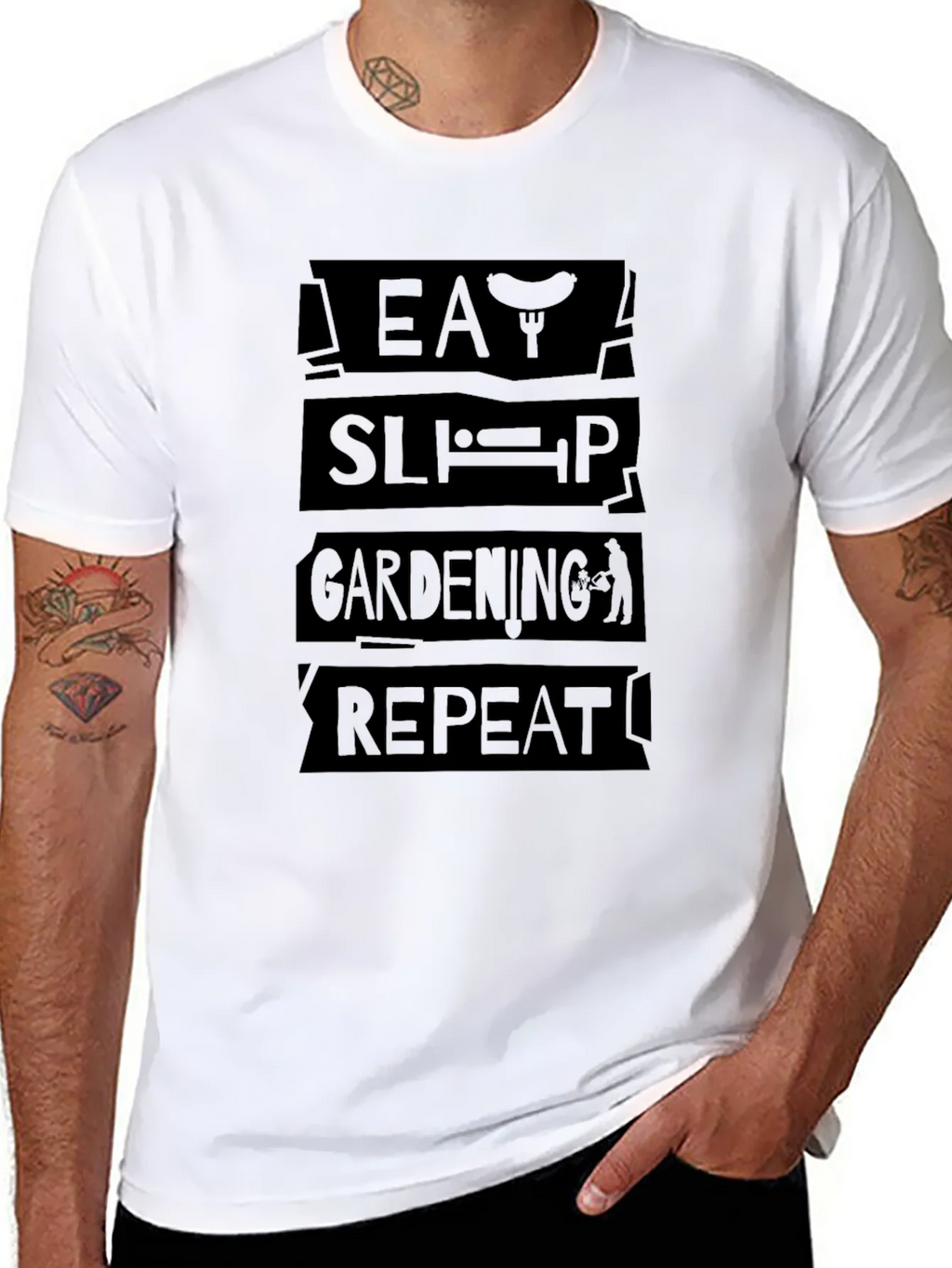 Eat Sleep Gardening Repeat Black T-Shirt product image 7