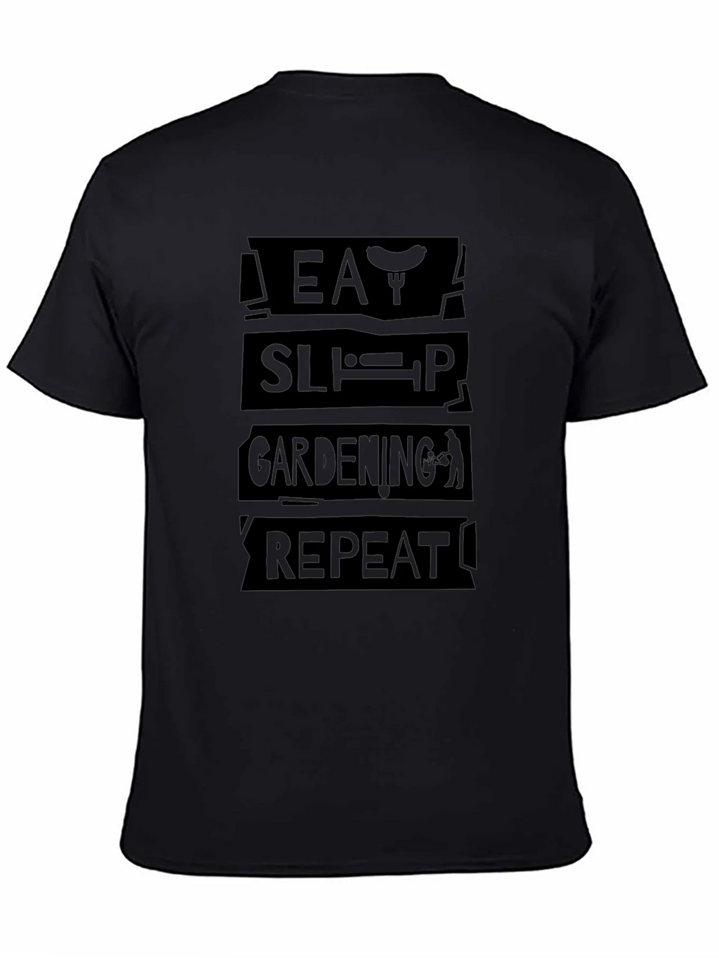 Eat Sleep Gardening Repeat Black T-Shirt product image 4