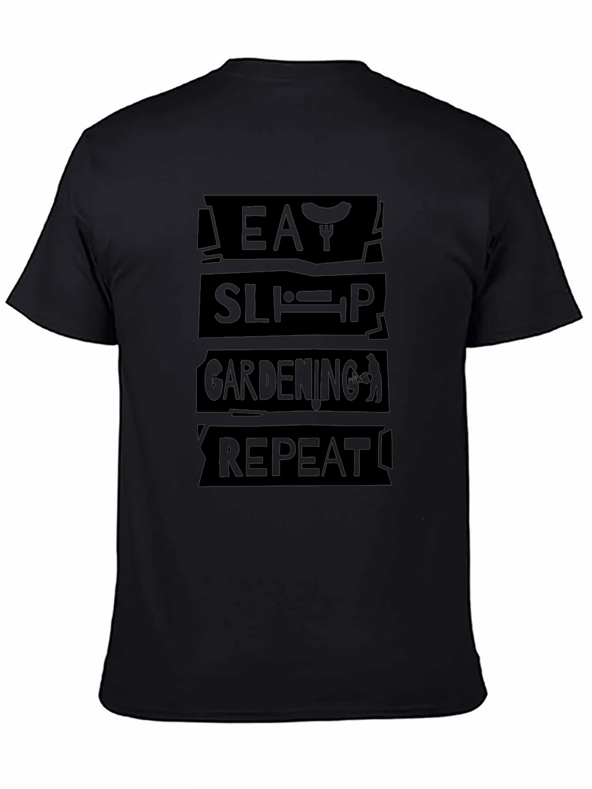 Eat Sleep Gardening Repeat Black T-Shirt product image 4