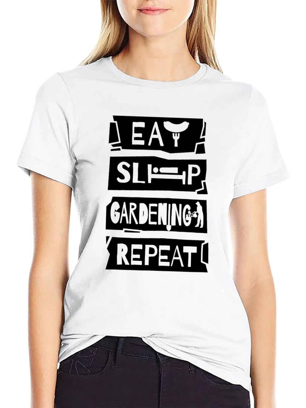 Eat Sleep Gardening Repeat Black T-Shirt product image 8