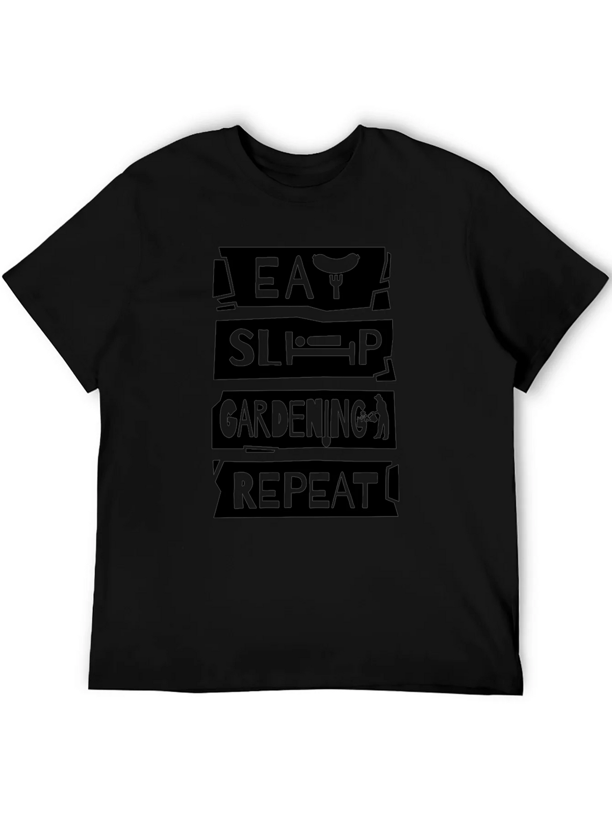 Eat Sleep Gardening Repeat Black T-Shirt product image 5