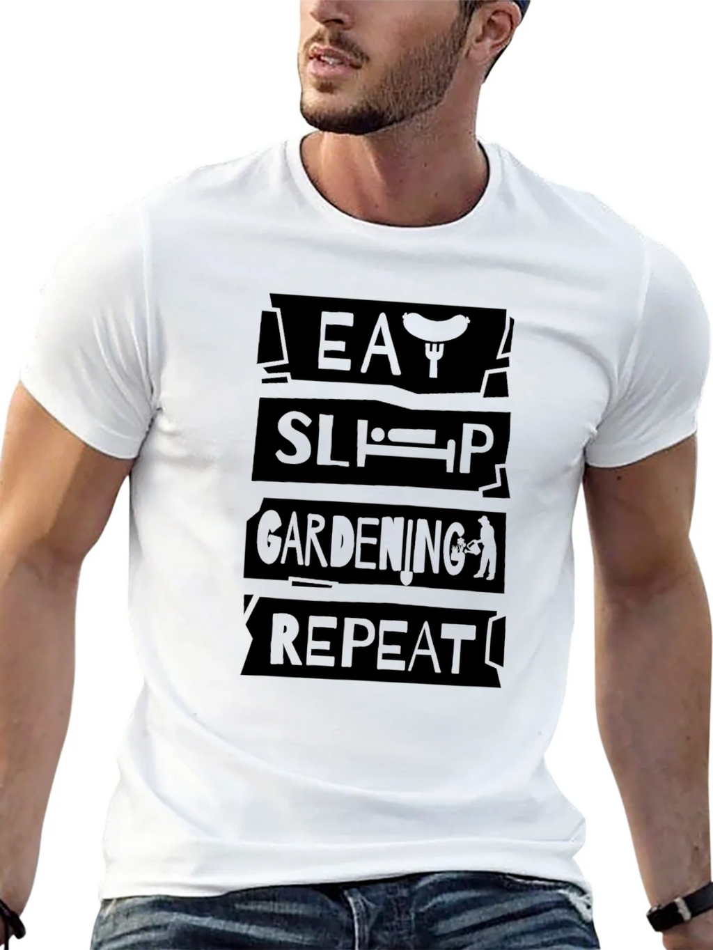 Eat Sleep Gardening Repeat Black T-Shirt product image 12