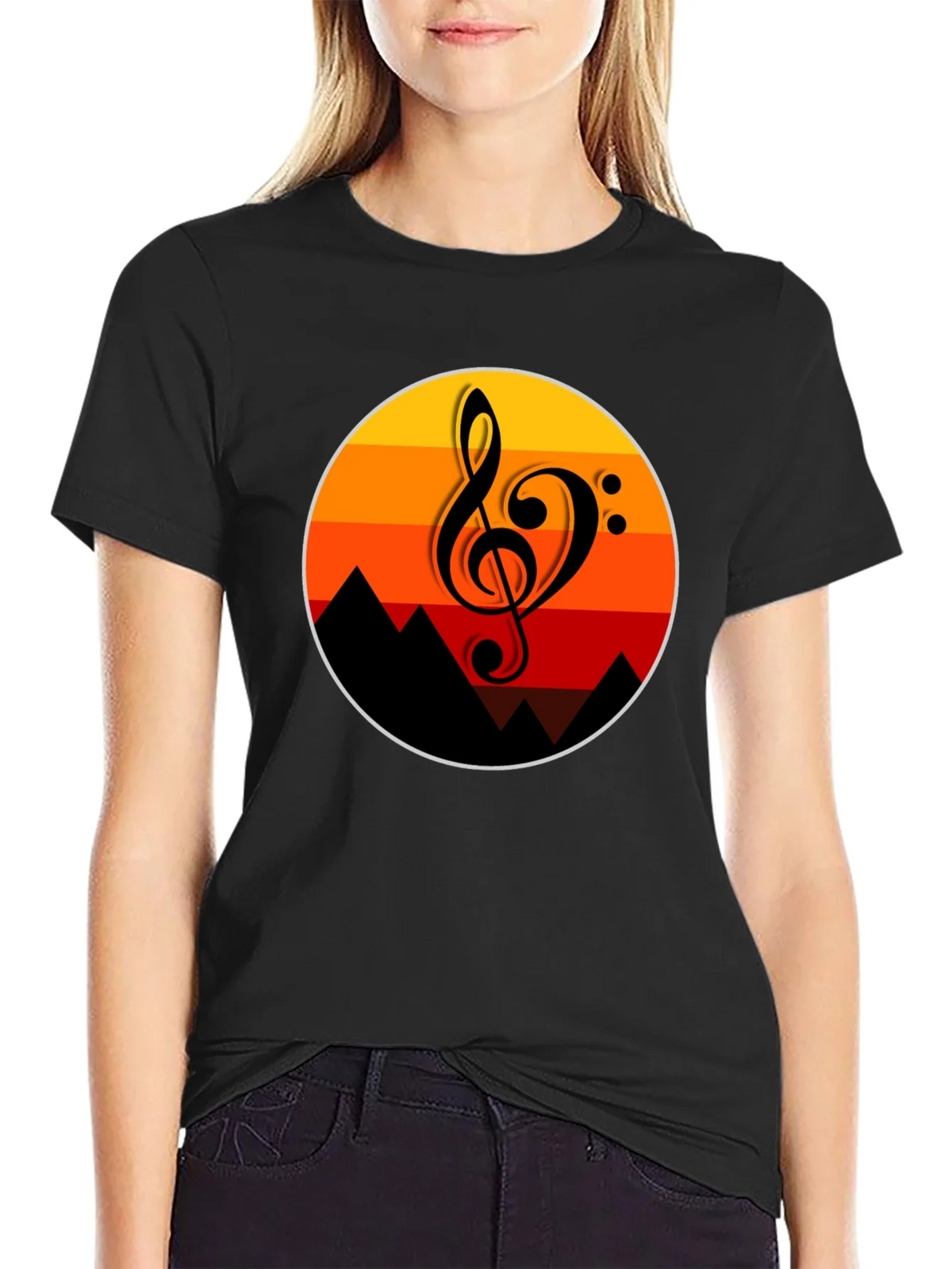 Sunset Music Note Graphic T-Shirt product image 2