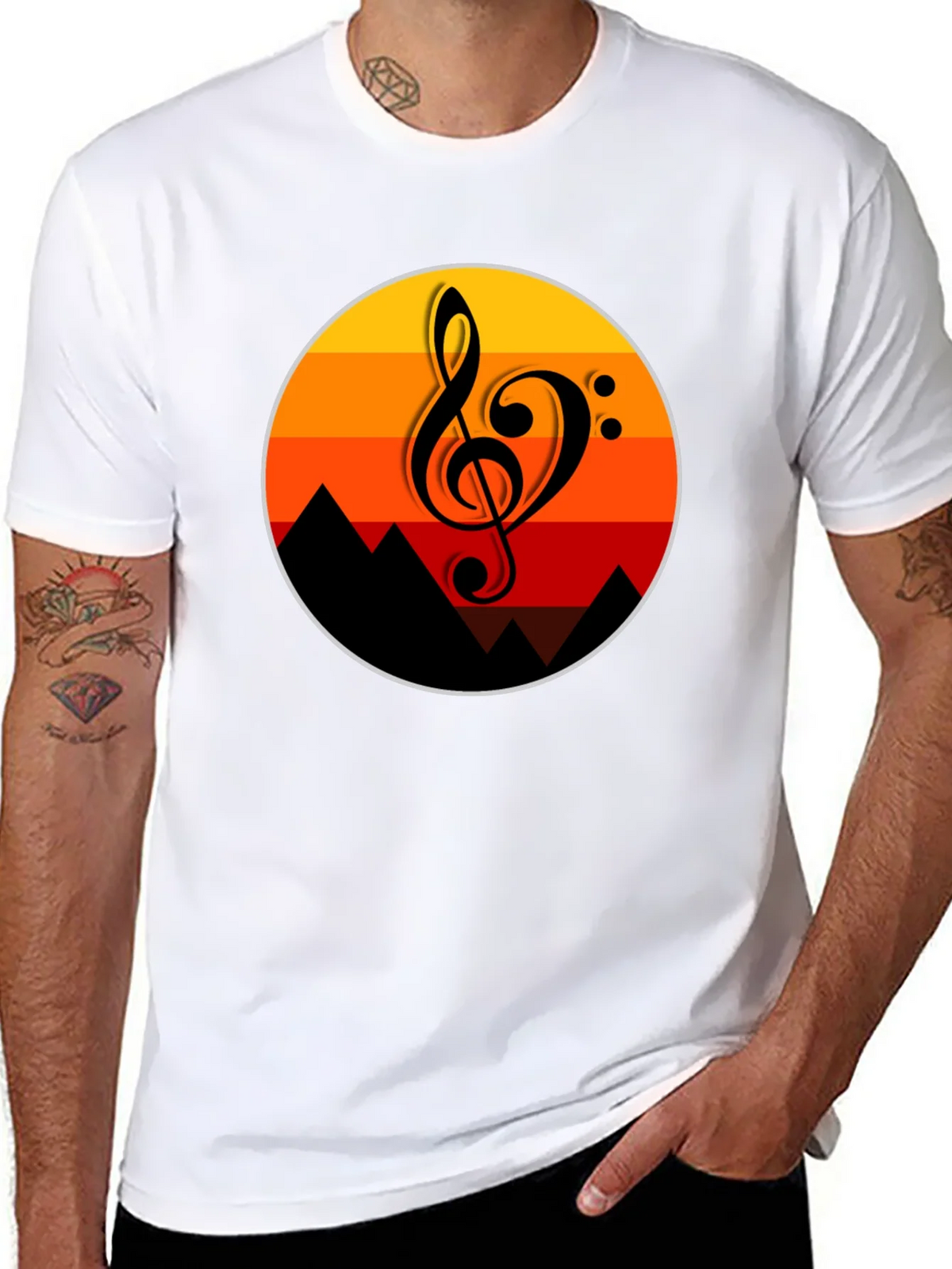 Sunset Music Note Graphic T-Shirt product image 7
