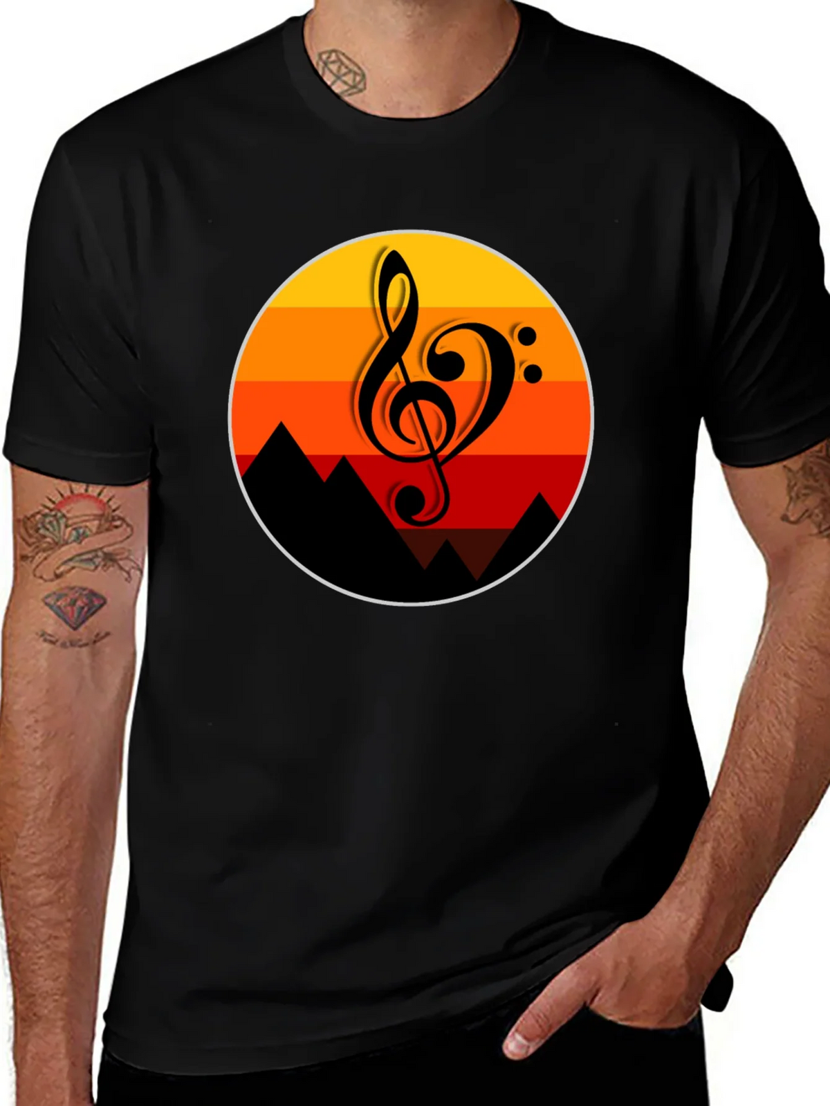 Sunset Music Note Graphic T-Shirt product image 1